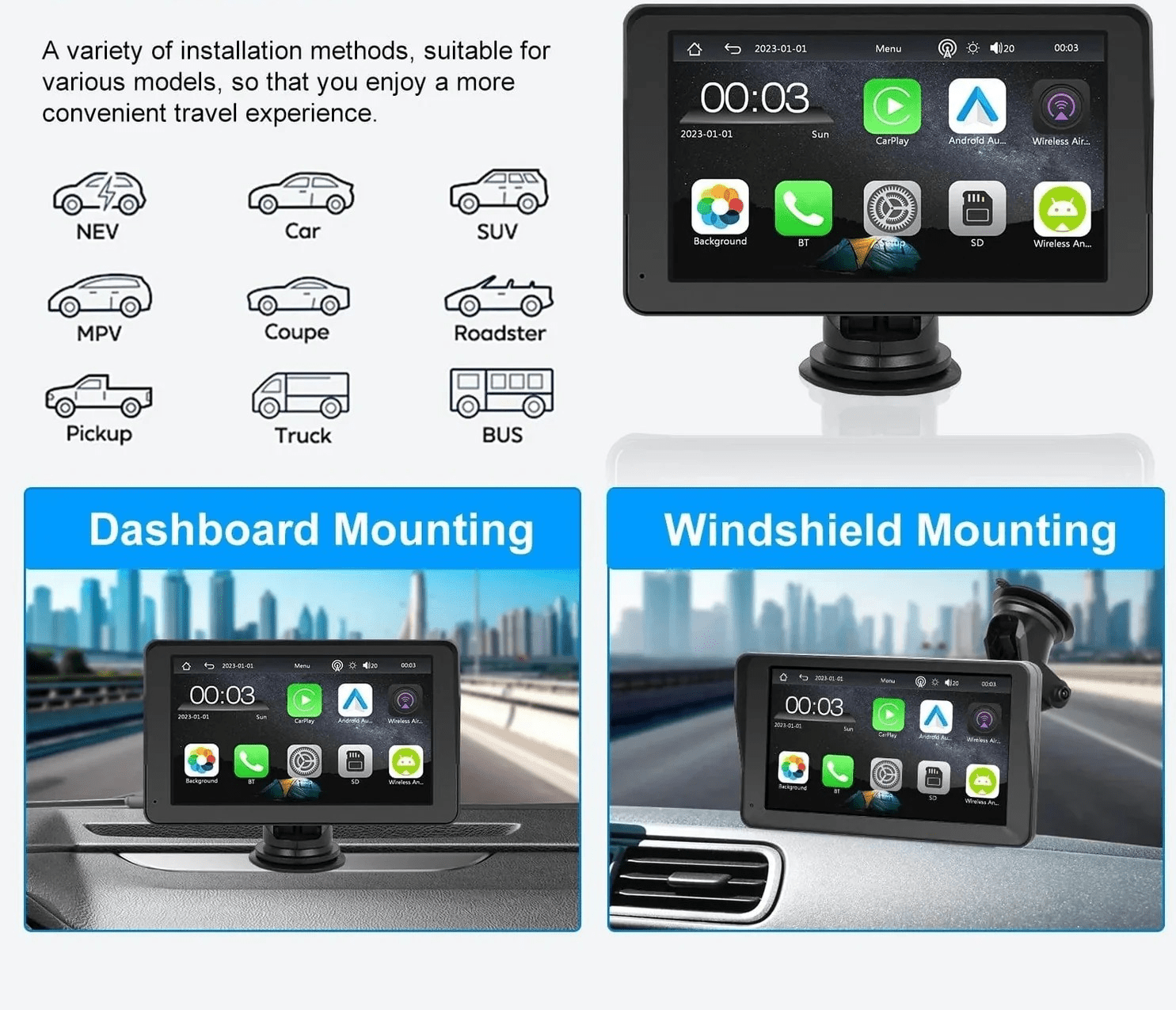 7-Inch Multimedia car display